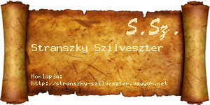 Stranszky Szilveszter névjegykártya