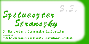 szilveszter stranszky business card